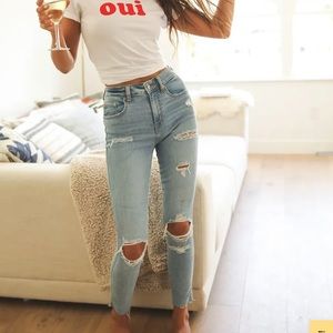 Daze Denim distressed high rise skinny jeans- Size 27